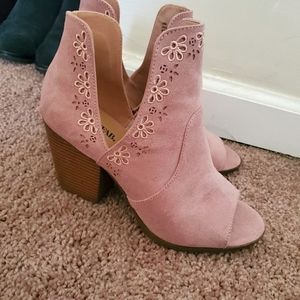 Open toe booties